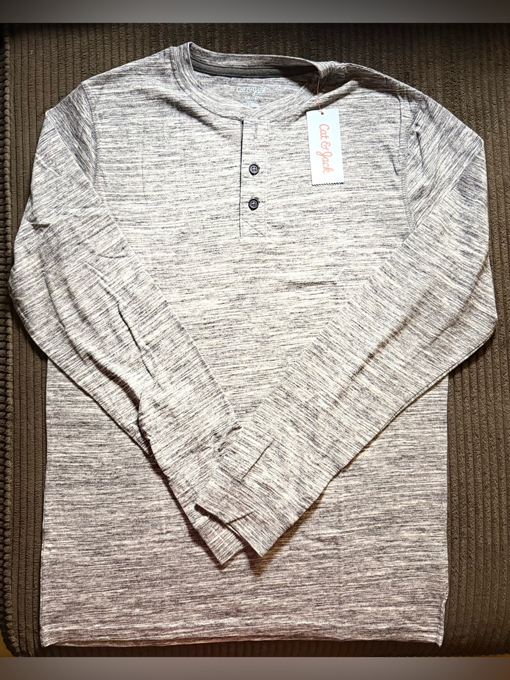 NWT Boys Cat & Jack Heather Gray Crew Neck Long Sleeve Tee